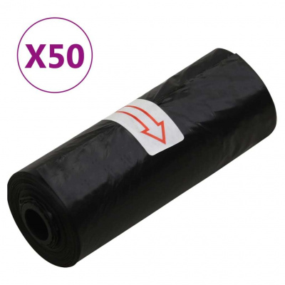 vidaXL Vrecká na psie exkrementy 750 ks, čierne 30x20 cm, PE