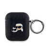AppleMix KARL LAGERFELD puzdro pre Apple AirPods - umelá koža - Karl and Choupette - čierne