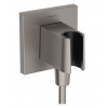 Hansgrohe Fixfit E prípojka hadice so sprchovým držiakom kartáčovaný čierny chróm HG 26889340