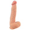 Nature Skin Dildo with Movable Skin 25 cm, dildo s varlaty a prísavkou 24,5 x 3,8–4,5 cm