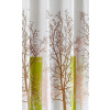 AQUALINE Sprchový záves 180x180cm, polyester, biela / zelená, strom ZP009/180