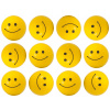 Zábavná Vtipná antistresová loptička, žltý smajlík (12x Antistresová žltá gulička Emoji Smile Foam Gadget pre spoločnosť)