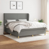 vidaXL Boxspring posteľ s matracom tmavosivá 180x200 cm látka - Sivá - 57977-12948