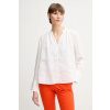 Ľanová blúzka Tommy Hilfiger WW0WW44701 biela 38