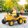 Costway Detský traktor na diaľkové ovládanie s prívesom - Žltý