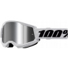 100 % (2023) OKULIARE MODEL STRATA 2 WHITE MIRROR SILVER LENS FARBA BIELA