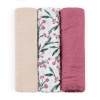 PETITE & MARS Sada plienok bambusová mušelínová 3ks Moussy Pink Meadow 68 x 68 cm 415364