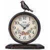 Yyh-Vintage Cottage kovové stolové hodiny s vtáčikom, (Yyh-Vintage Cottage Metal Table Clock s vtákom,)
