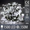 Vianočná led svetelná mikro reťaz vonkajšia - programy - časovač - ovládač - 1500led - 150m - studená biela