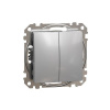 Sedna Design spínač 6 + 6 striedavý dvojitý bezskrutkový aluminium