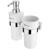 Nimco Dávkovač mydla a držiak na kefky Keira chróm keramika – pumpička plast KE-2205831KN-26