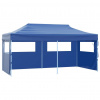 vidaXL Profesionálny skladací párty stan+4 steny 3x6 m, oceľ, modrý
