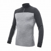 Tričko Sensor Merino Bold zips - Pánske dl. rukáv Cool Grey / Anthracite L