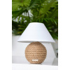 Stolná lampa Korad Boho BIELA s výpletom z prírodnej juty HNEDO-BÉŽOVÁ VYPR