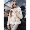 Dámska krémová kožená bunda s kožušinou TY5275, ty5275-S S