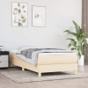 vidaXL Posteľný rám boxsping s matracom krémový 90x200 cm látka