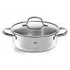 Fissler San Francisco / Nerezová panvica na pečenie (1,2 l - Ø 16 cm) so sklenenou pokrievkou, s vylievacím okrajom, energeticky úsporná - aj na indukciu