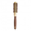Olivia Garden Expert Blowout Shine Gold a Brown Okrúhla fúkacia kefa na vlasy 25 mm