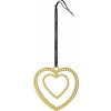 Ozdoba na vianočný stromček Karen Blixen srdce z guľôčok 12 cm zlatá