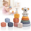 PRIMABOBO Gumové kocky 13ks Senzorické pre dieťa Montessori Pyramída