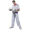 TOP TEN Kickboxing uniform “TTM” for Kids - size 130 = 130 cm, white-blue Size: L, 180 cm, Color: White - Blue, Gloves cut: Without Label
