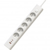 Viking síťová prodlužovací zásuvka YC53, 5x AC 230V, 1x USB-A, 2x USB-C, délka 1,5 m, bílá VYC53W