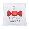 Vankúš s potlačou New Baby Love you sweetie 40x40 cm - Biela