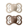 BIBS Supreme Vanilla/Dark Oak cumlík zo silikónu 2ks, veľkosť 2