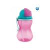 Detská fľaša so slamkou 370 ml ružová