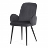 Autronic Židle jidelní, šedá látka, černá kovová noha DCL-X7129 GREY2