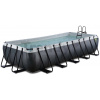 Bazén s pieskovou filtráciou Black Leather pool Exit Toys oceľová konštrukcia 540*250*100 cm čierny od 6 rokov