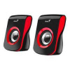 Genius reproduktory SP-Q180, 2.0, 6W, čierno-červené, regulácia hlasitosti, stolový, 150Hz-20kHz