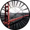 Fototapeta - FT0373 - Hodiny - most San Francisco 208cm x 208cm - Vliesová fototapeta