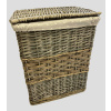 Šedý proutěný koš na prádlo, hranatý Rozměry (cm): 47x35, v. 58
