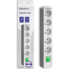 Qoltec Power strip | 5 zásuviek | 1,8 m | Biela a sivá
