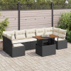 Sada zahradních pohovek 8 pcs Černá a krémová 100 x 55 x 73 cm Black 3349676