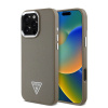 Guess PU Grained Triangle Logo zadný kryt pre iPhone 16 Pro Brown