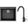 Set Sinks (dřez Cube 560 Metalblack 74 + baterie Mix 35 Metalblack 74) TLC560MI3574