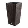 Kvetináč Prosperplast 32,5 cm x 32,5 x 61 cm priemer 32,5 cm plastové odtiene hnedej a béžovej (Kvetináč RATO SQUARE DRTS325 + vložka Umbra)