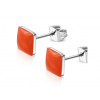 CITY STORM Náušnice z chirurgickej ocele štvorcové - oranžové + darčeková krabička zadarmo