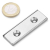 Neodymový magnetický úchyt kváder 60 × 20 v. 4 mm, 2× M4, sila 29 kg