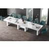 Luxusný rozkladací jedálenský stôl LARGO DEKOR /až 400cm/ Venatino white lesk