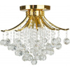 Mdeco Stropní lampa ELM5191/4 TR MDECO glamour metal LUMINAIRE se zlatými krystaly