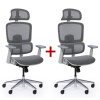 Kancelárska stolička WILMOT 1+1 ZADARMO, sivý rám, sivá