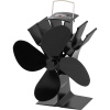 STREND PRO® Krbový ventilátor stojanový – poháněný teplem, 4-lopatkový, černý, Strend Pro