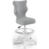 Entelo Dětská židle Petit White 4 HC+F s opěrným kruhem, šedá Velvet 03
