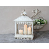 Chic Antique Krémová antik kovová lampáš Fleur-de-lis - 35*20*66 cm - Chic Antique