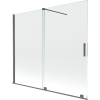 Mexen Velar, 2-krídlová posuvná vaňová zástena 180 x 150 cm, 8mm číre sklo, grafitový matný profil, 896-180-000-01-66