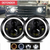 AND ROVER DEFENDER LED LAMPY 7'' KRÚŽKY ANGEL HALO EYES DENNÉ SCHVÁLENIE