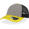 Atlantis Headwear Kšiltovka Rapper Canvas, 5 panelová, síťovaná COT336060y7499-grey/bright UNI Šedá/žlutá/černá